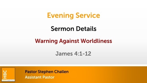 Warning Against Worldliness