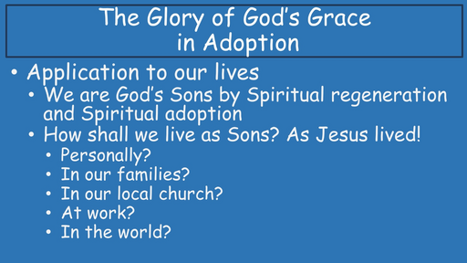 The Glory of God's Grace and Adoption