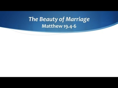 The Beauty of Marriage Matthew 19:4-6