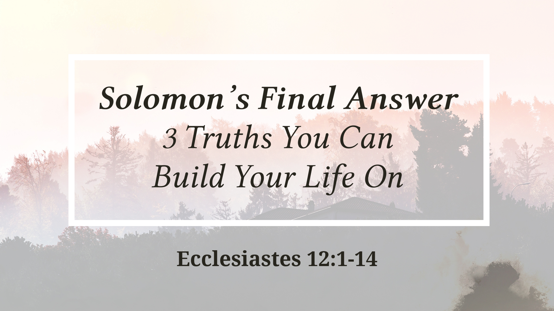 Solomon's Final Answer