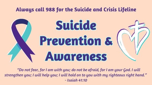 Suicide Prevention & Awareness Message - Youth Church 9-20-23