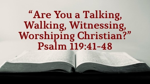 Are You a Talking, Walking, Witnessing, Worshiping Christian?