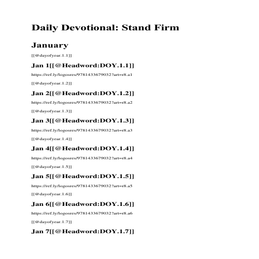 Daily Devotional Stand Firm