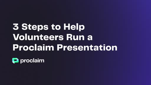 Help Volunteers Run a Presentation