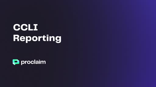 CCLI Reporting