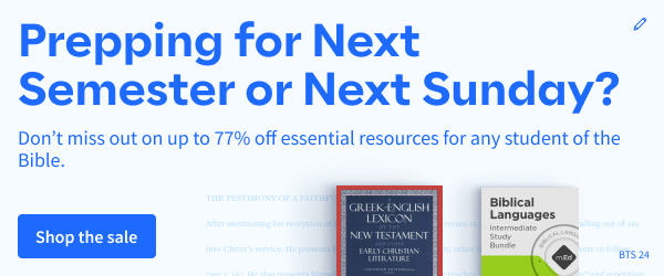 Prepping for Next Semester or Next Sunday? Everyone saves during the Back-to-School Sale. Don’t miss out on up to 77% off essential resources for any student of the Bible. Shop the sale