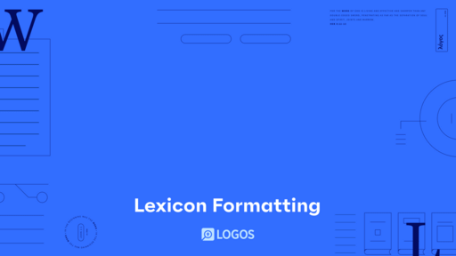 Lexicon Formatting