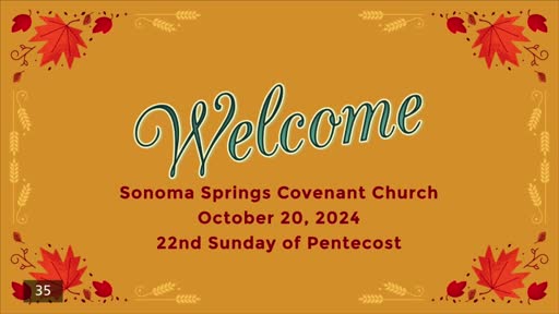 20-Oct-24:  Pastor Christy teaches "Assisted Living - Lessons Along The Way" -  Reading:  Psalm 23