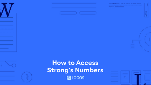 How To Access Strong's Numbers
