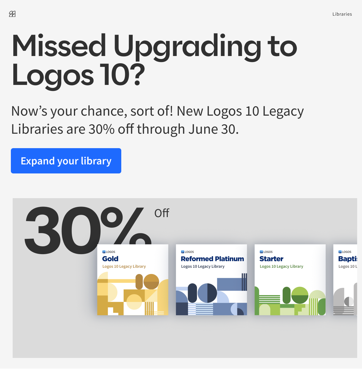 Missed Upgrading to Logos 10?