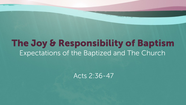 The Joy & Responsibility of Baptism