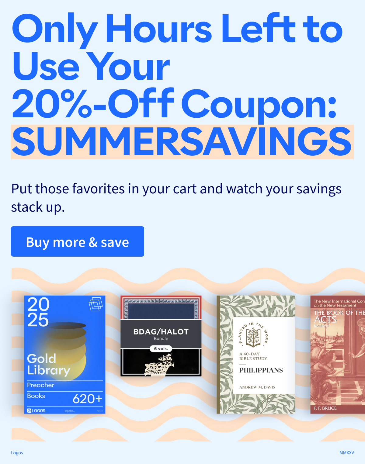 Only Hours Left to Use Your 20%-Off Coupon: SUMMERSAVINGS