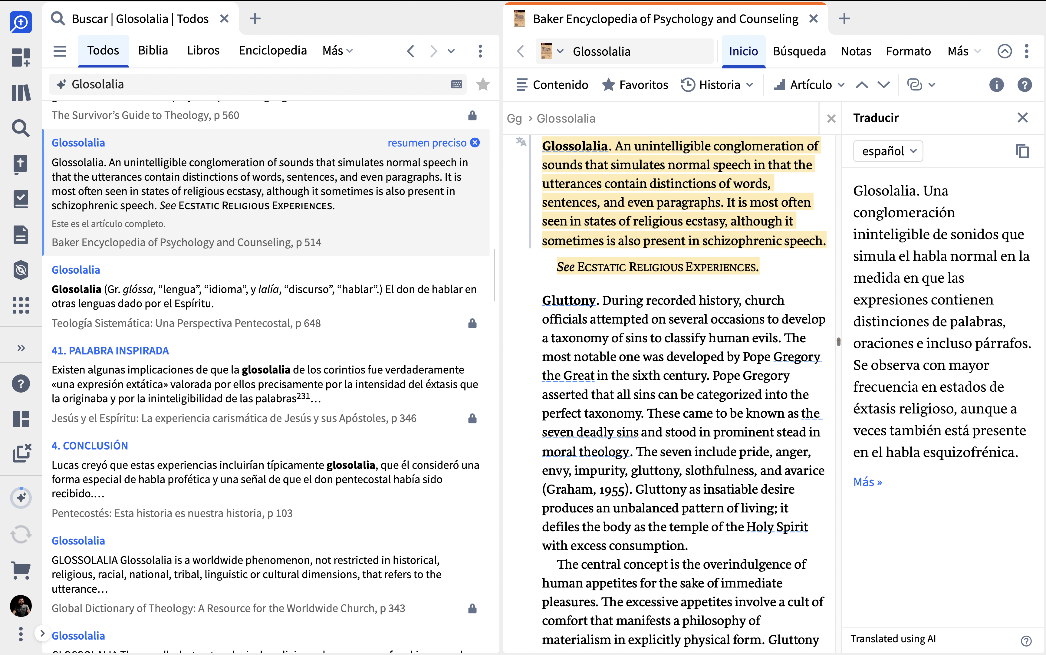 Summary and Translate - Glossolalia