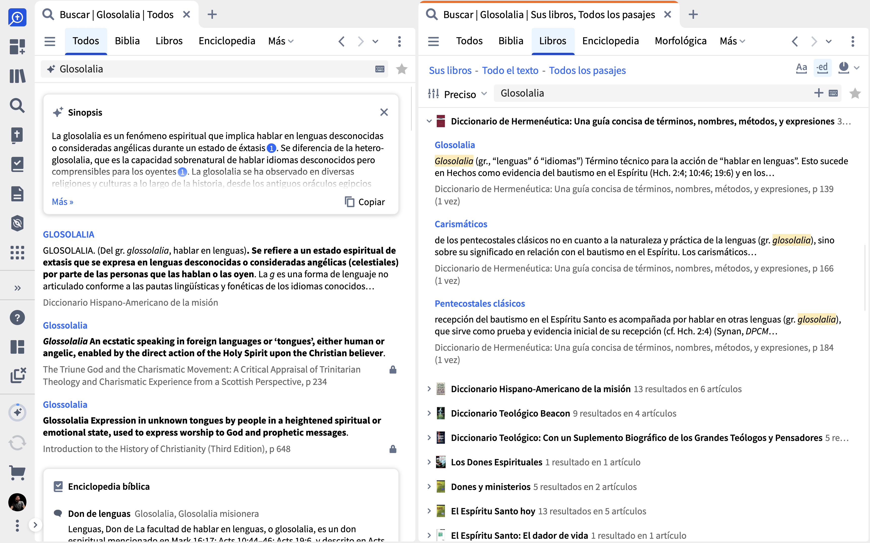 Smart and Precise Search - Glossolalia