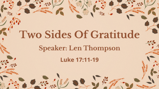Two Sides Of Gratitude, October 8, 2017