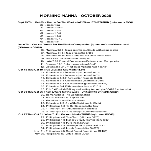 MORNING DEVOTION - OCTOBER 2025 Morning Manna F