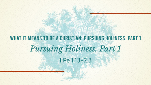 What It Means To Be A Christian: Pursuing Holiness. Part 1