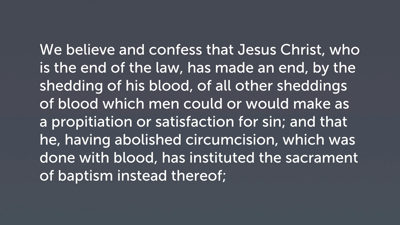The Belgic Confession, Part 2: Then Why Baptism?
