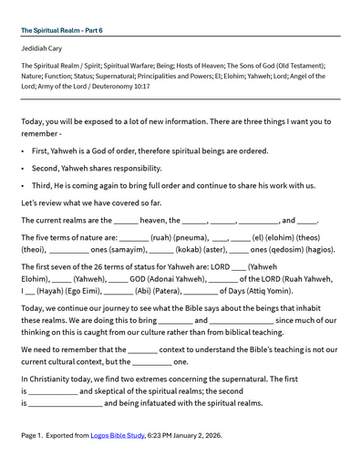 02 14-15 2026 Spiritual Realm Part 6 Saturday And Sunday Notes