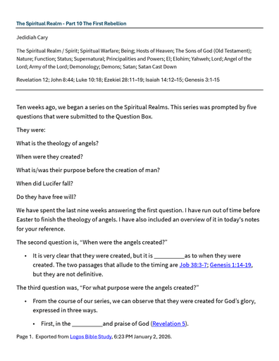 03 21-22 2026 Spiritual Realm Part 10 Saturday And Sunday Notes