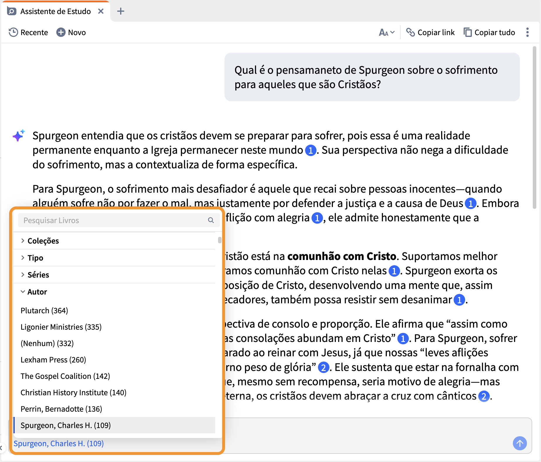 Charles Spurgeon sobre o sofrimento no Assistente de Estudo do Logos