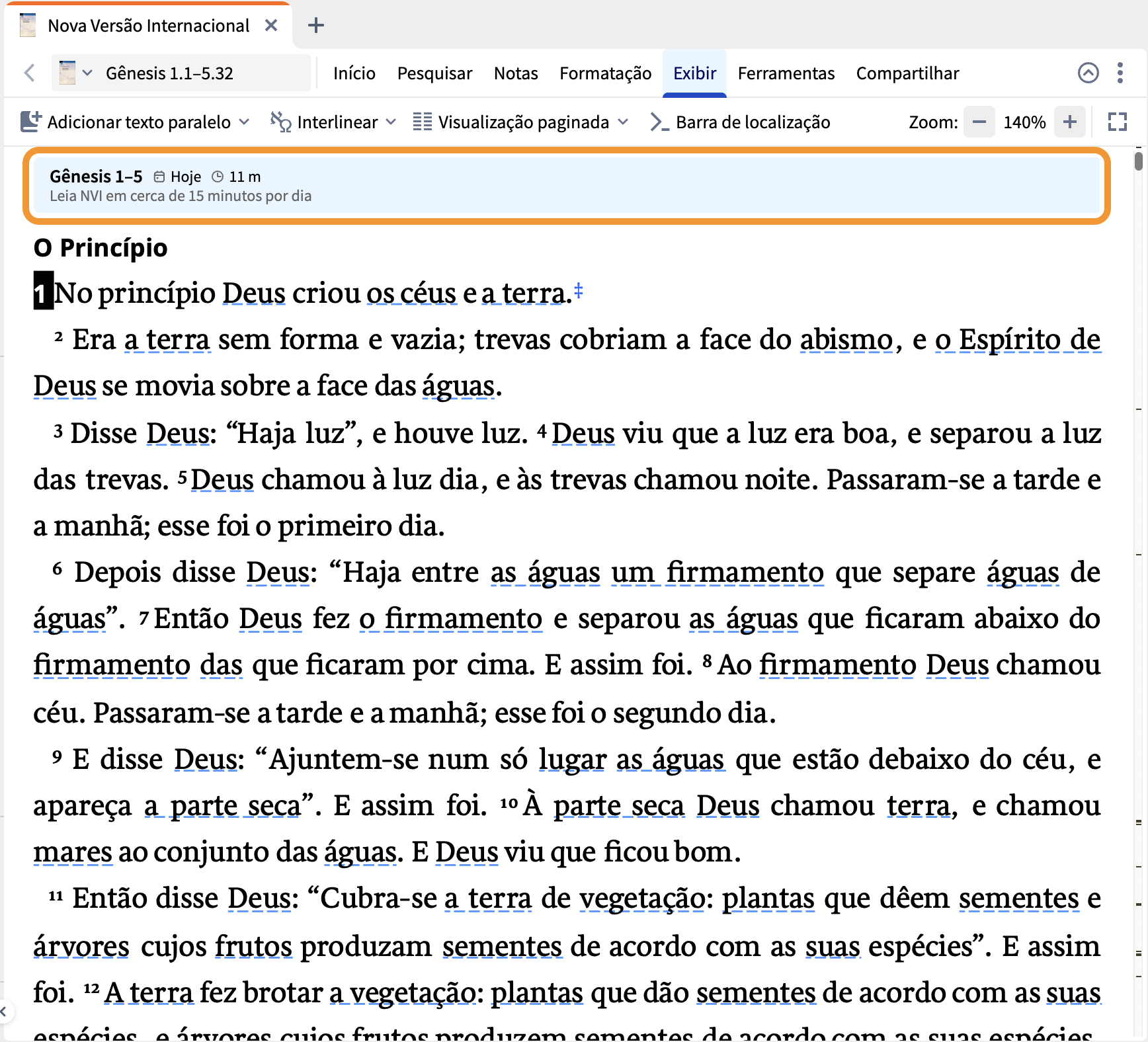 Um gif do assistente de criação de Plano de Leitura do Logos.