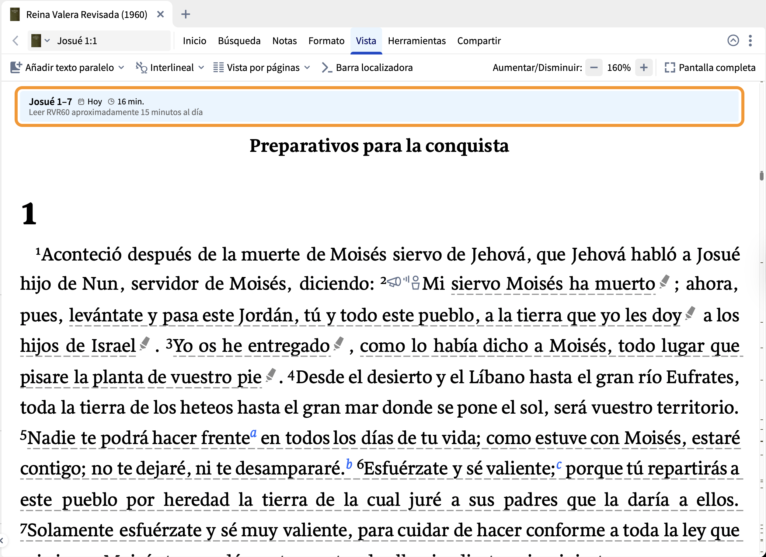 Estimaciones de tiempo de lectura de Logos para planes de lectura.