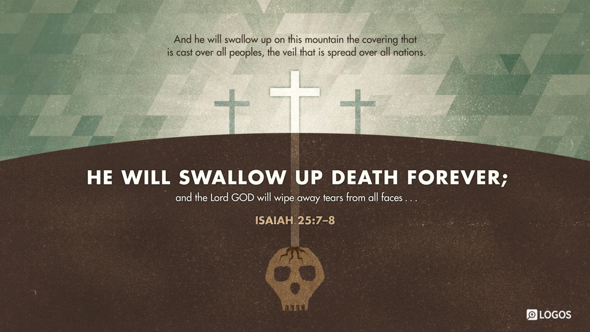 Verse art for Isaiah 25:7–8