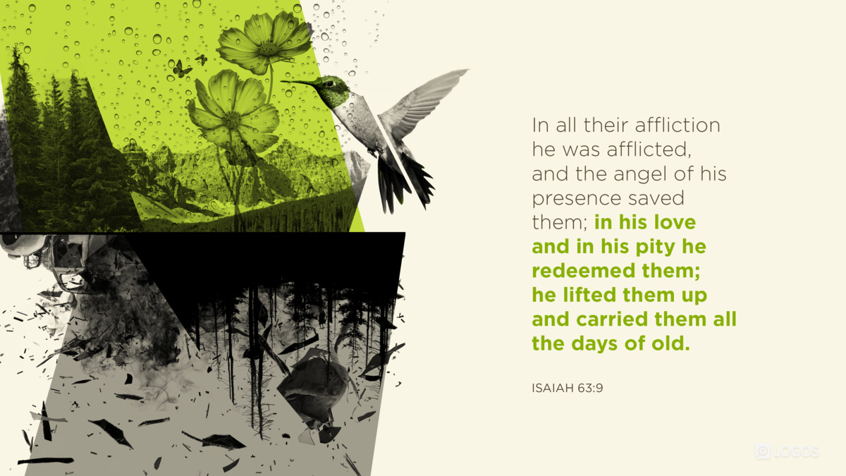 Verse art for Isaiah 63:9