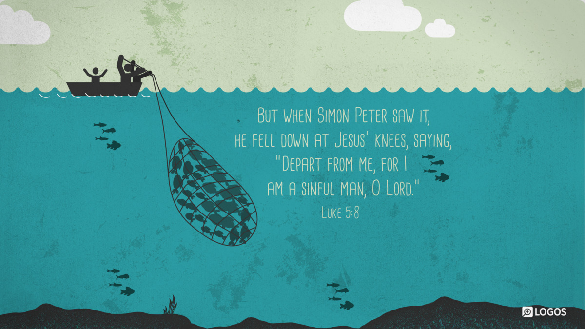 Verse art for Luke 5:8