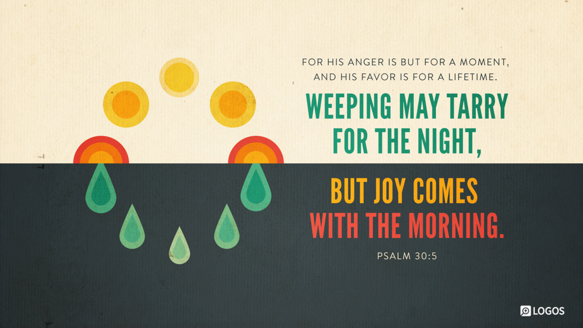 Verse art for Psalm 30:5