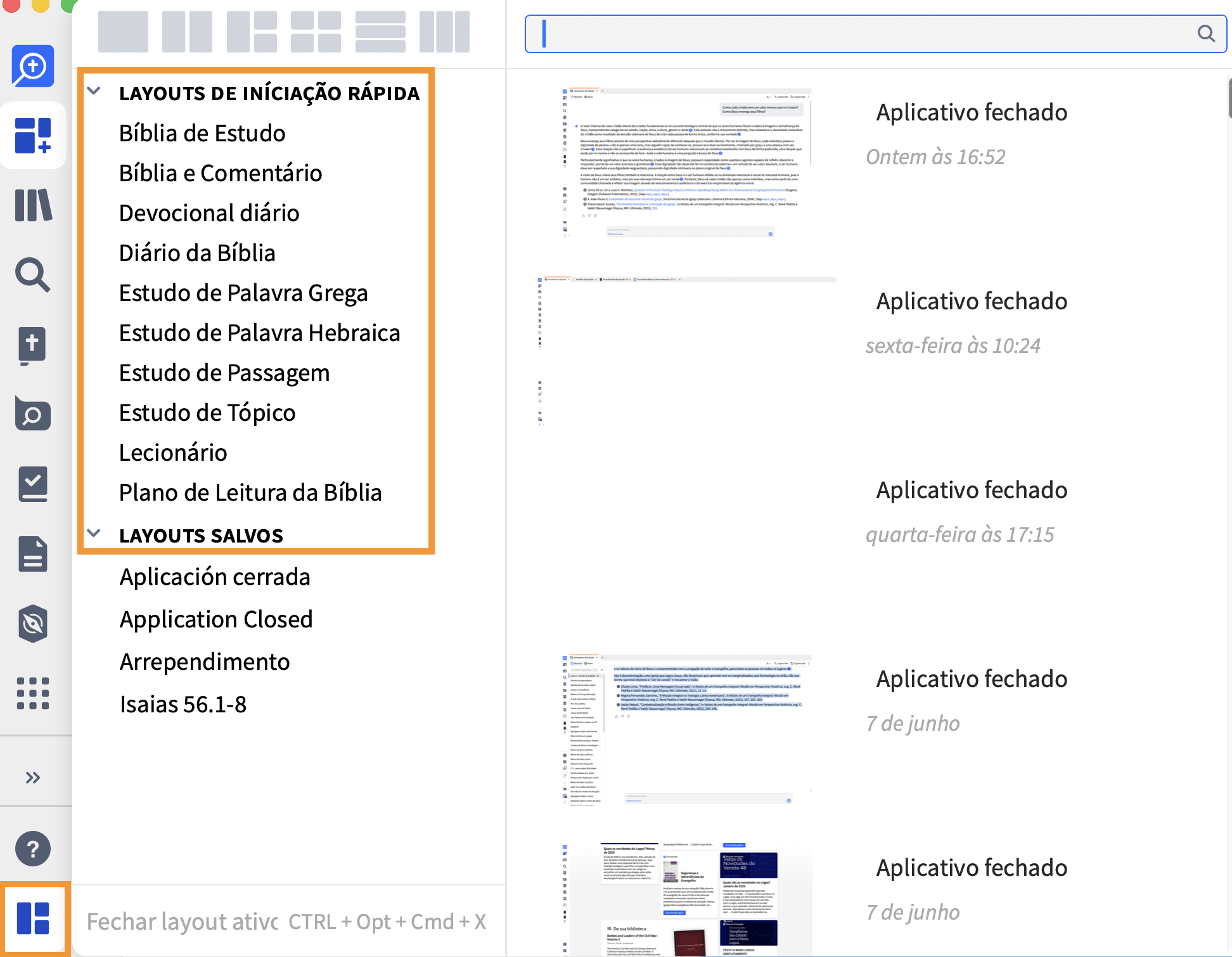 Assistente de Estudo em layouts do Logos