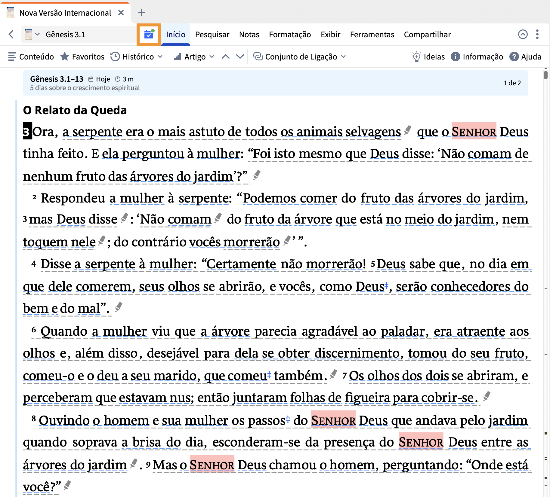 Lembrete de Plano de Leitura do Logos