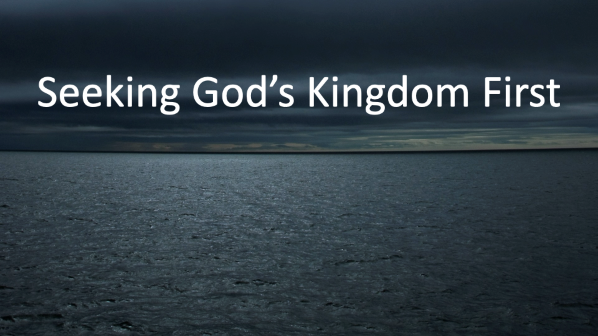 Derrick Trent - Seeking God's Kingdom First