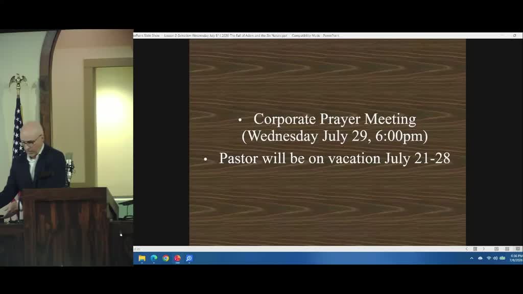 The Fall of Adam and the Sin Nature (Doctrinal Bible Church in Huntsville, Alabama)