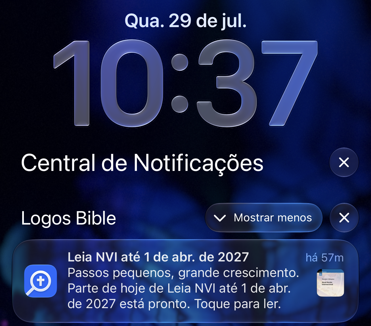 Notificações de Plano de Leitura no celular