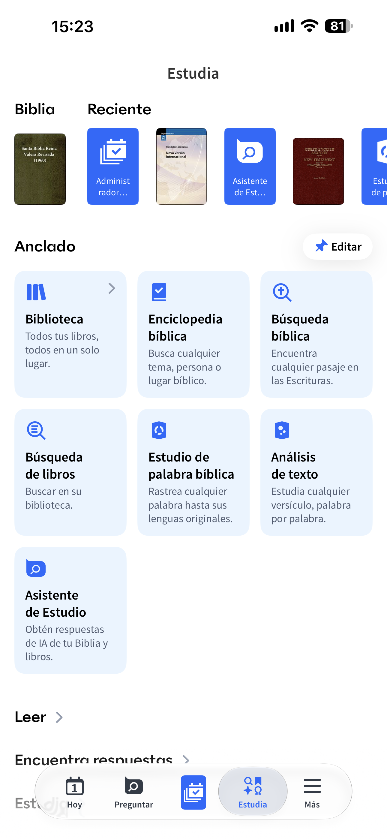 Nueva interfaz de navegación en la app móvil de Logos