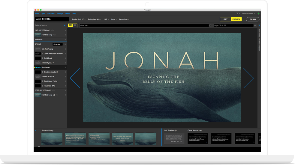 proclaim church presentation software